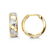 Two Tone Striped Huggie Earring