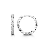 Diamond Cut Slim Huggie Earring