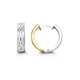 Reversible Diamond Cut Huggie Earring