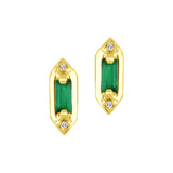 Emerald Baguette Studs
