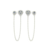 Triple Bezel Drop Earrings