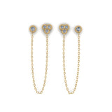Triple Bezel Drop Earrings