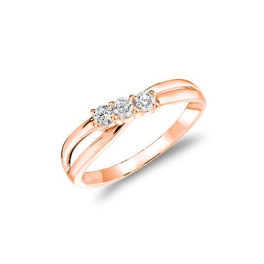 Three Stone Solitaire Ring