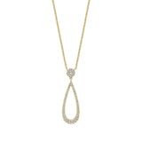 Pear Drop Halo Diamond Necklace