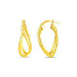 Textured Criss-Cross Hoop Earrings