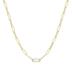 Paperclip CZ Necklace
