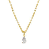 CZ Pear Cut Solitaire Pendant