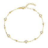 CZ Fancy Link Anklet