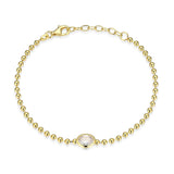 Oval CZ Bead Chain Bracelet
