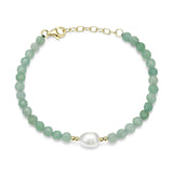 Pearl & Green Aventurine Bead Bracelet