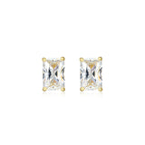 CZ Emerald Cut Studs