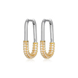 Oblong Pave Hoops