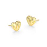 Ribbed Puffy Heart Earrings