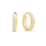 White Enamel Hoop Earrings