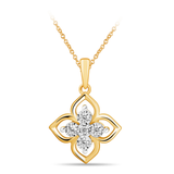 Diamond Lotus Flower Pendant