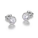 CZ Round Halo Studs