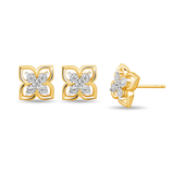 Diamond Flower Earrings