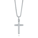 Steel Polished Cross Necklace
