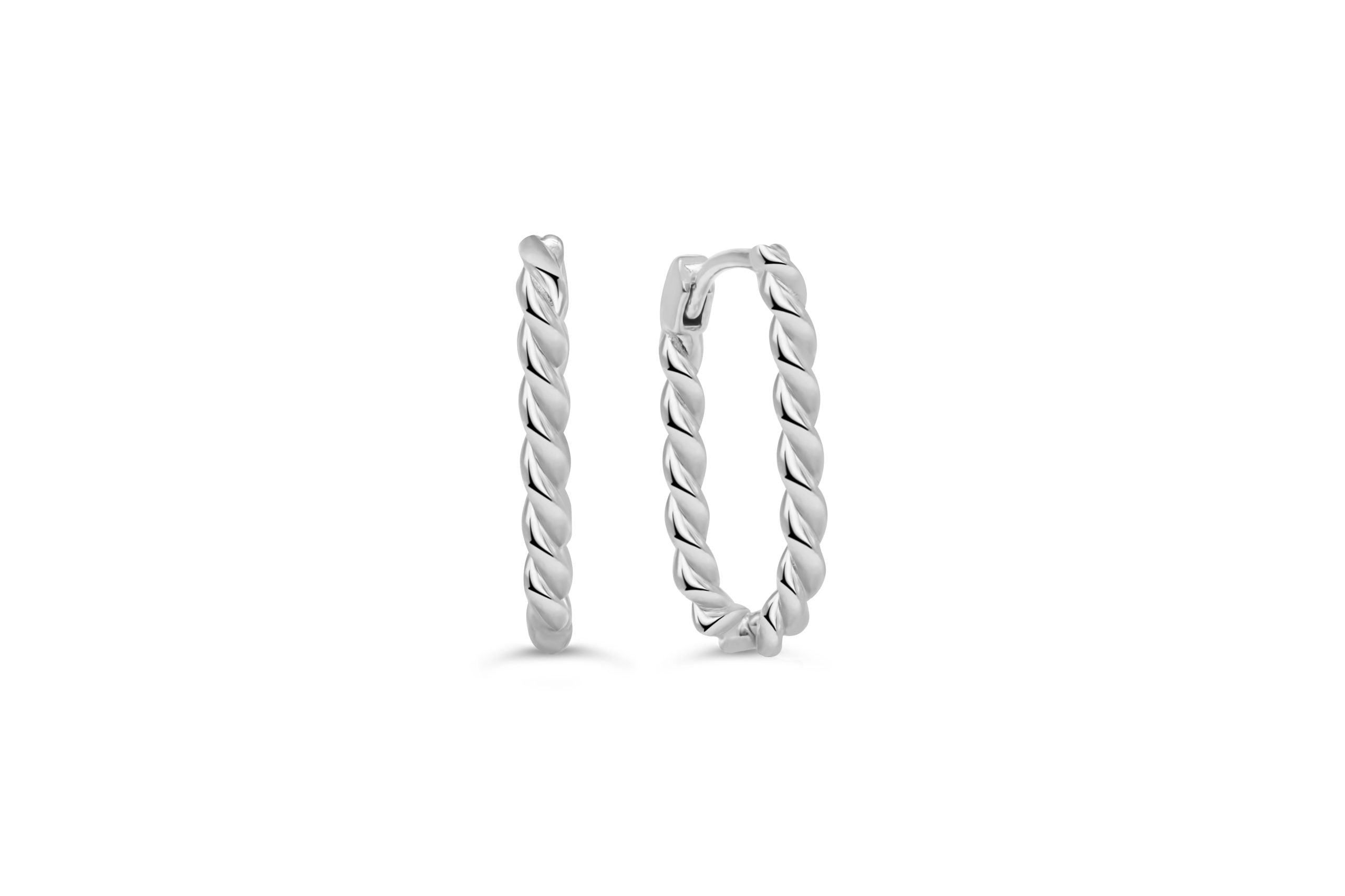 Twisted Oval Shape Huggie Earrings