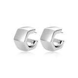 Wide Hexagon Hoop Earring