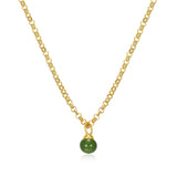 Green Nephrite Jade Solitaire Bead Necklace