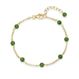 Green Nephrite Jade Station Bead Bracelet