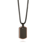 Black & Copper Matte Dog Tag Necklace