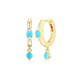 Diamondlite CZ & Turquoise Huggies