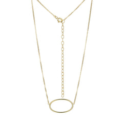 Open Frame Oval Rolo Necklace