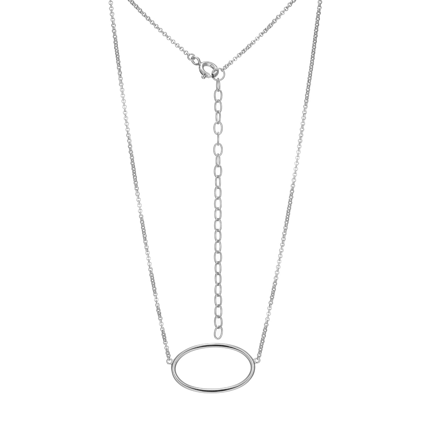 Open Frame Oval Rolo Necklace