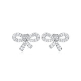 CZ Bow Stud Earrings