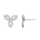 CZ Marquise Trillium Stud Earring