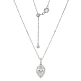 CZ Pear Halo Necklace