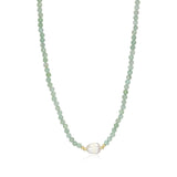 Pearl & Green Aventurine Bead Necklace