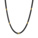 Gold & Black Matte Curb Chain 6mm