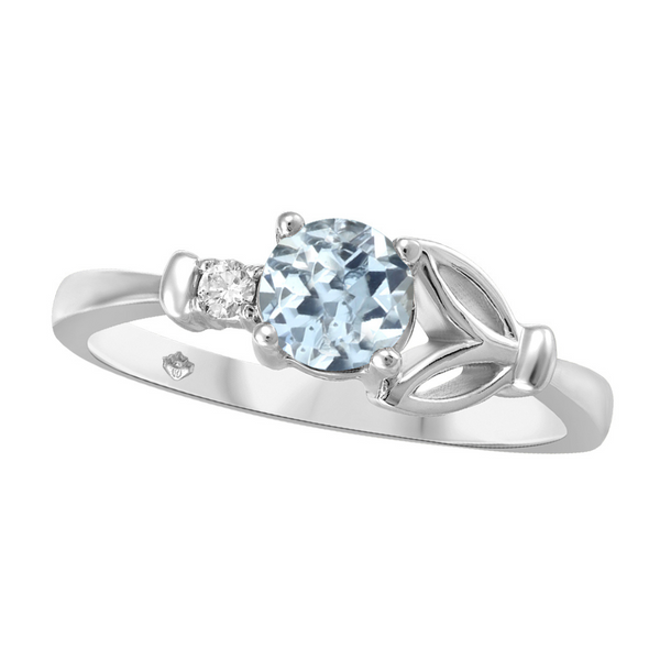 Aquamarine and Diamond Ring