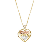 Bright Cut Heart Locket