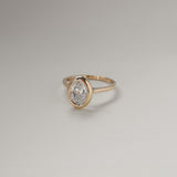 East-West Oval Lab Diamond Bezel Solitaire Ring