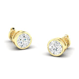 Lab Diamond Round Bezel Studs