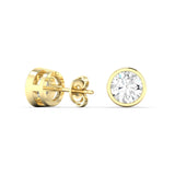 Lab Diamond Round Bezel Studs