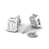 Lab Diamond Emerald Bezel Studs