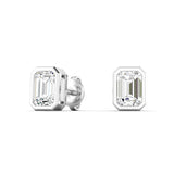 Lab Diamond Emerald Bezel Studs