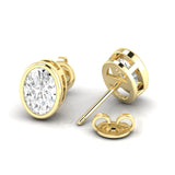 Lab Diamond Oval Bezel Studs