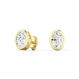 Lab Diamond Oval Bezel Studs