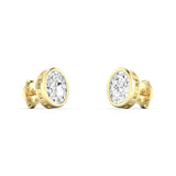 Lab Diamond Oval Bezel Studs