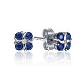 Sapphire & Diamond Stud Earrings