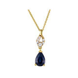 Pear Sapphire Drop Necklace