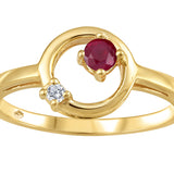 Ruby and Canadian Diamond Circle Ring