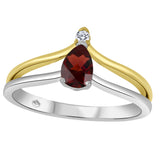 Garnet & Canadian Diamond Ring