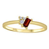 Baguette Garnet & Canadian Diamond Ring